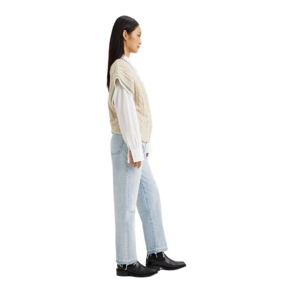 Levi's Jeans Women 24 Blue Made Crafted Column Taper High Rise Straight Leg NWT - Picture 3 of 11